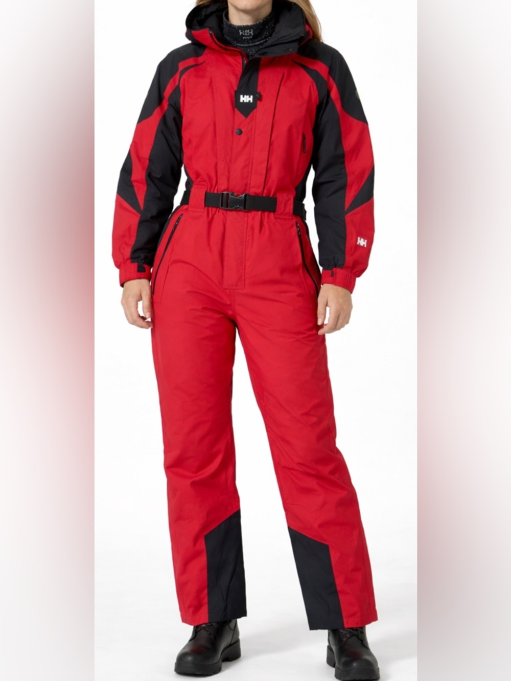Helly Hansen Ski Suit One Piece Womens L Red Black Snowsuit HH